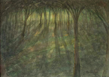 forest fine art painting morning light