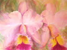 Orchid Exotica: cattleya orchid art watercolor painting of BLC George King